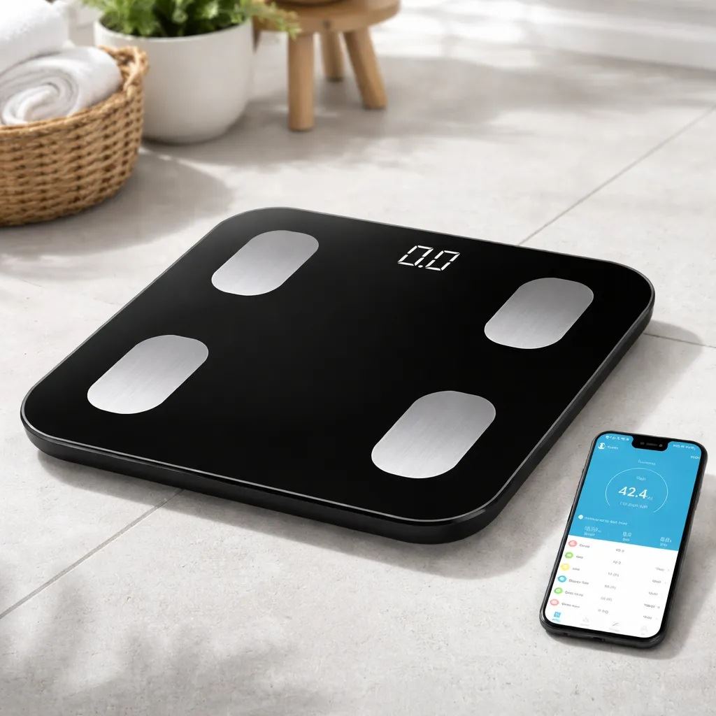 Balanza digital de vidrio templado Bluetooth Inteligente Controla salud desde app AIFIT 180KG JR-B90H